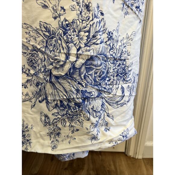 Melange Home Duvet Cover Navy Toile, King Size 80 x 104” 100% Cotton - Picture 4 of 15
